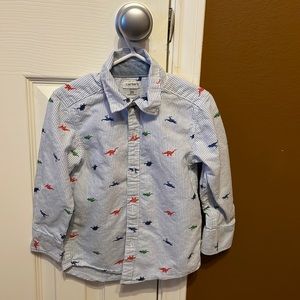 Carter’s Dinosaur Long Sleeve-Button Up Shirt